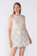 Shorts em Chiffon Estampado com Cós de Elástico e Bolsos - Azul